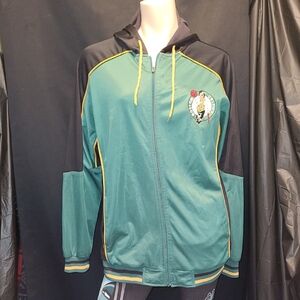 NBA BOSTON CELTICS Green and Black Varsity Jacket SIZE Large?